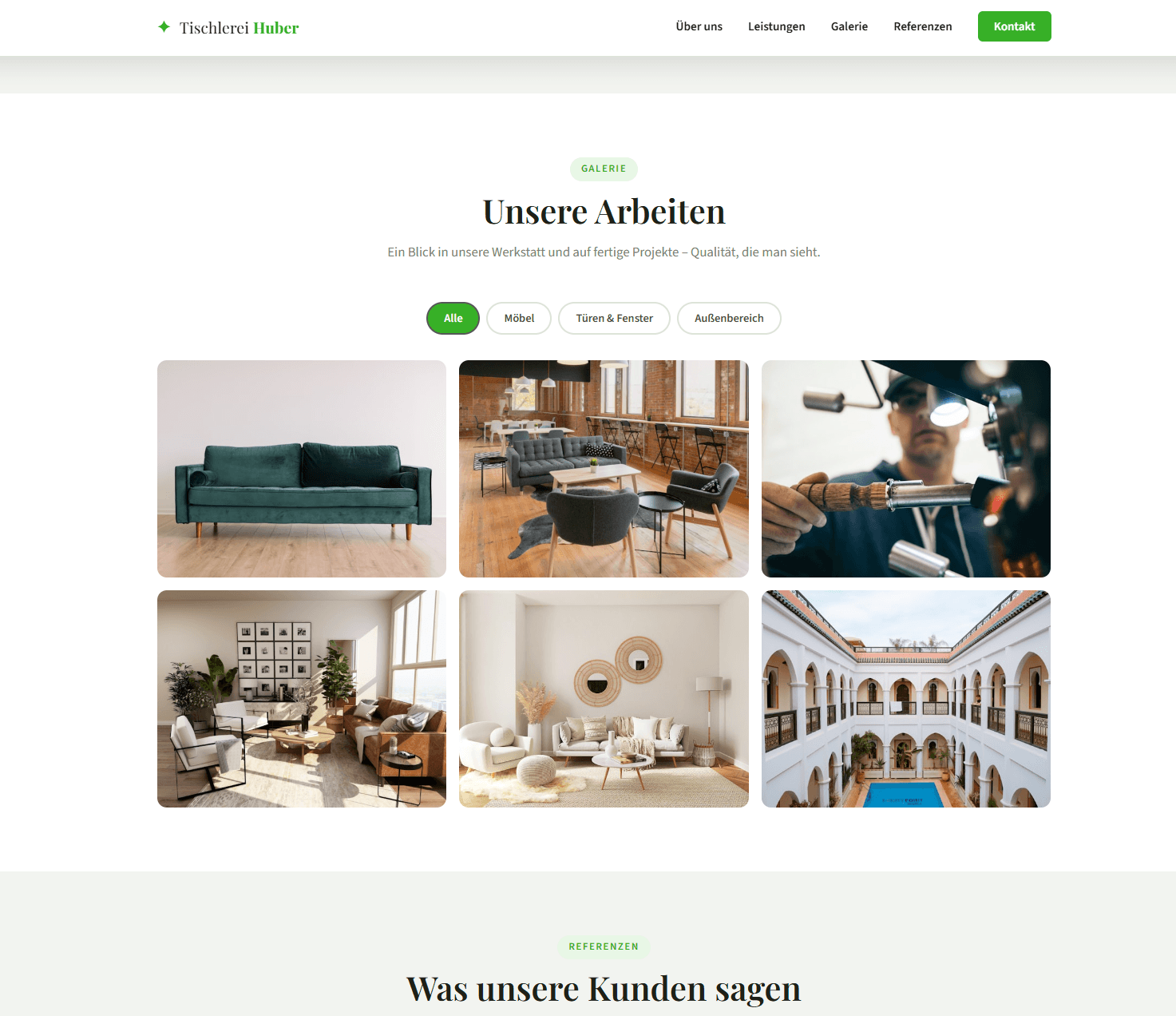 Tischlerei Huber Website
